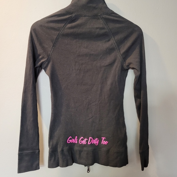 Off-Road Vixens Girls Get Dirty Too Long Sleeve Black/Pink Zip Up Girls Size L - Picture 4 of 4